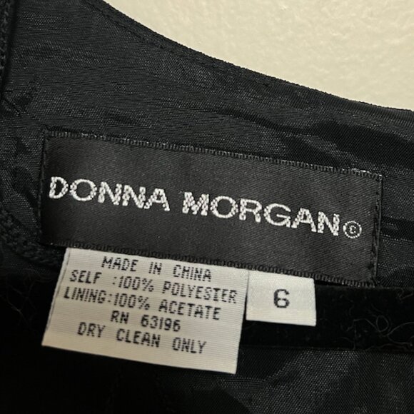 Donna Morgan Sleeveless Cocktail Dress SIZE: 6 BLACK Lace & Bead Sequin - Picture 3 of 7